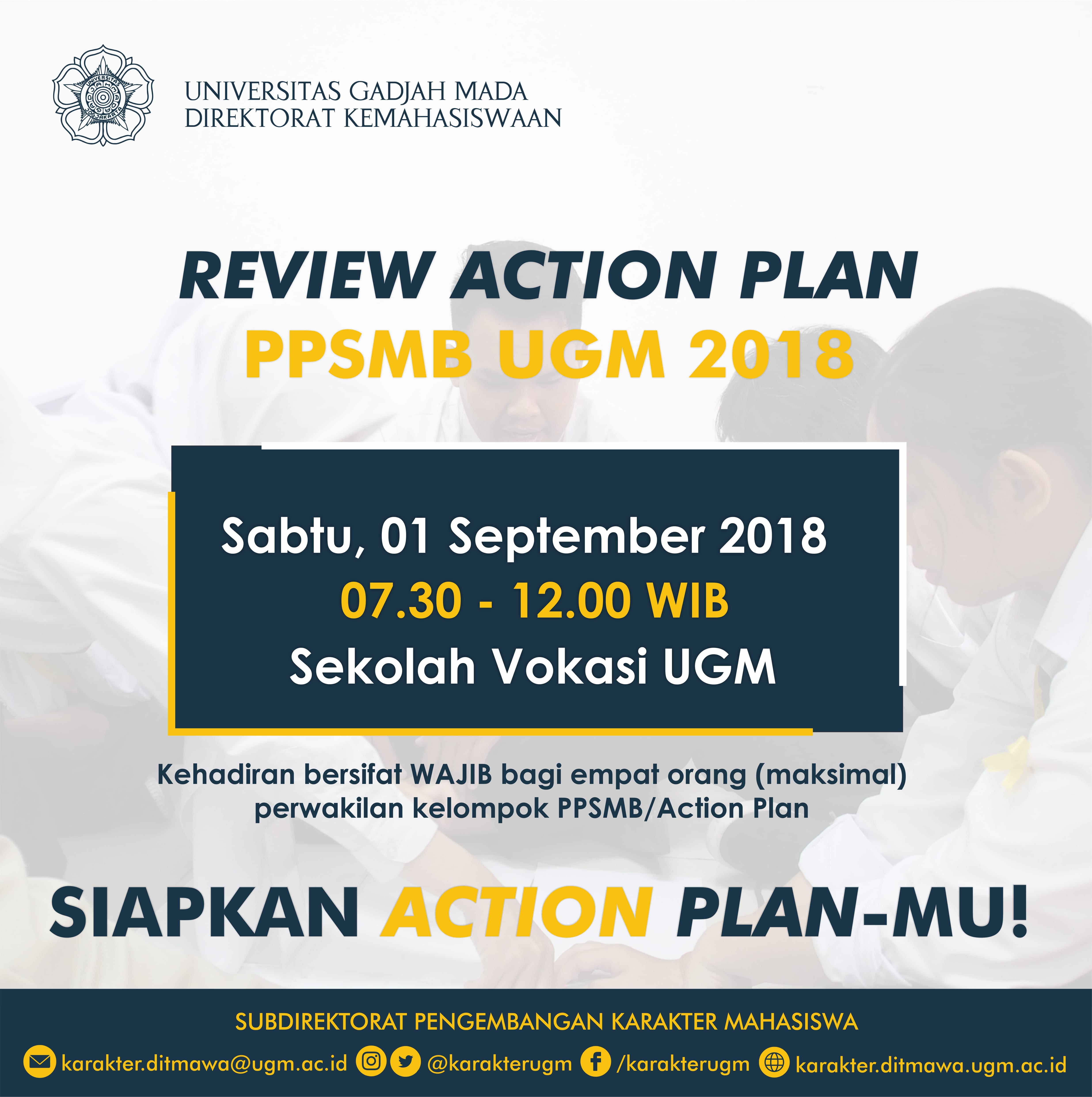 [PENGUMUMAN] Review Action Plan PPSMB UGM 2018