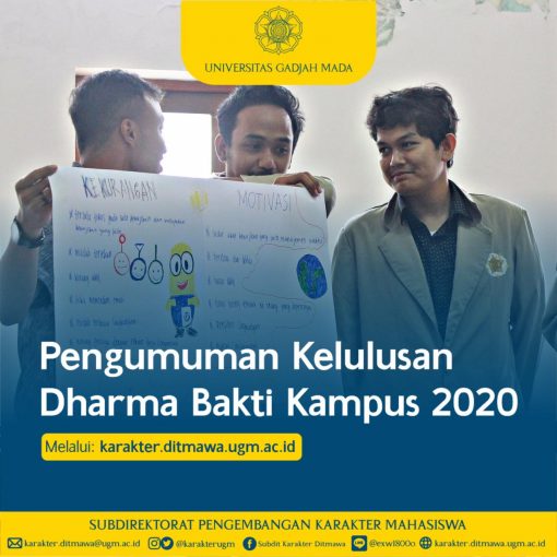 [PENGUMUMAN] Kelulusan Dharma Bakti Kampus (DBK) Universitas Gadjah Mada 2020