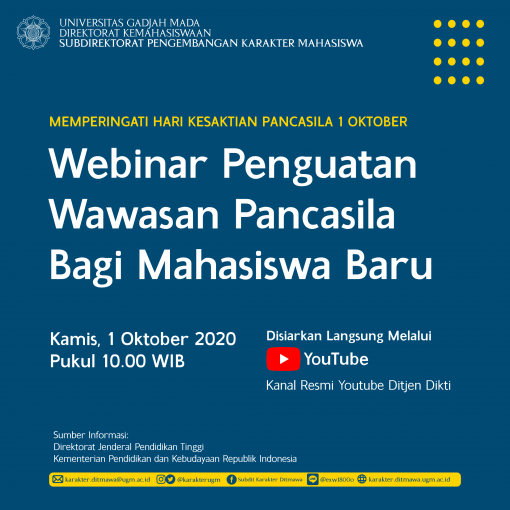 Webinar Penguatan Wawasan Pancasila Bagi Mahasiswa Baru