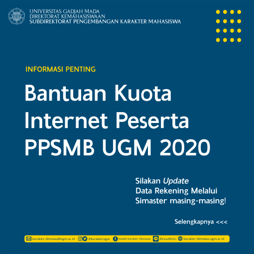 Bantuan Kuota Internet Peserta PPSMB UGM 2020