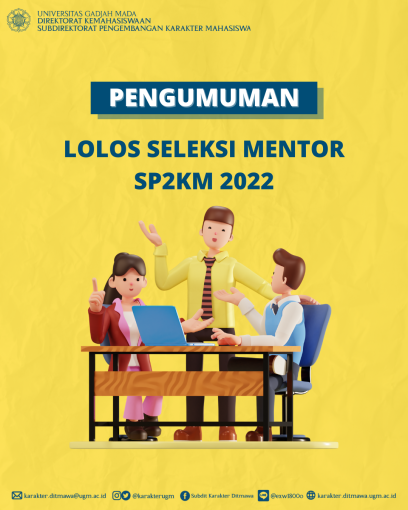 PENGUMUMAN LOLOS SELEKSI MENTOR SP2KM 2022