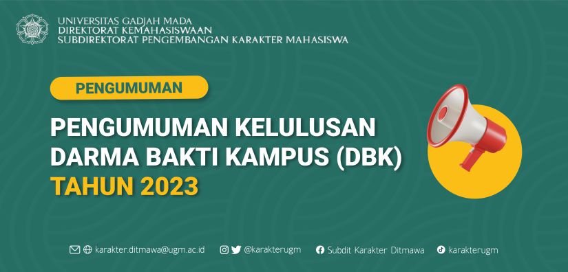 Penetapan Kelulusan Darma Bakti Kampus (DBK) UGM Tahun 2023