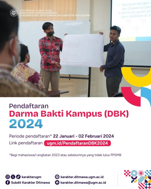 PENDAFTARAN DARMA BAKTI KAMPUS (DBK) UGM 2024 – Subdit Pengembangan ...